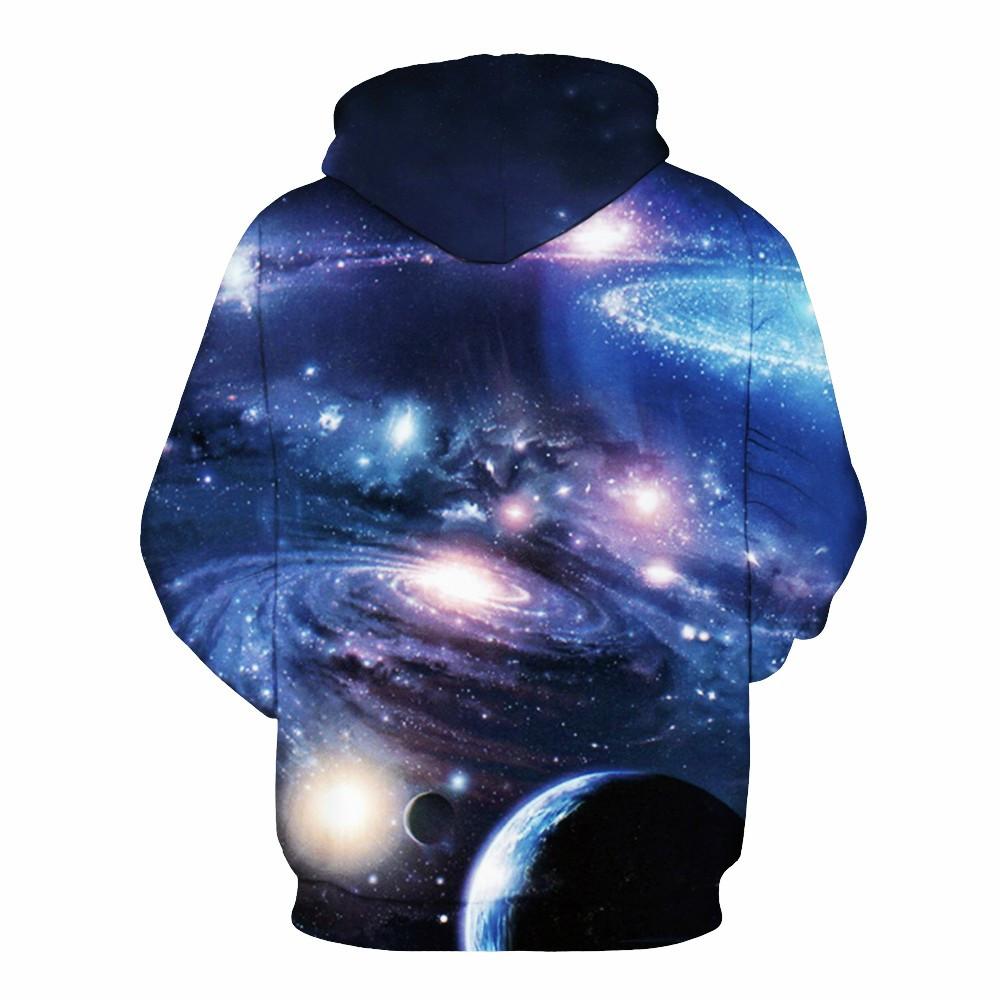 Sweat à capuche 3D imprimé galaxie et planète profonde