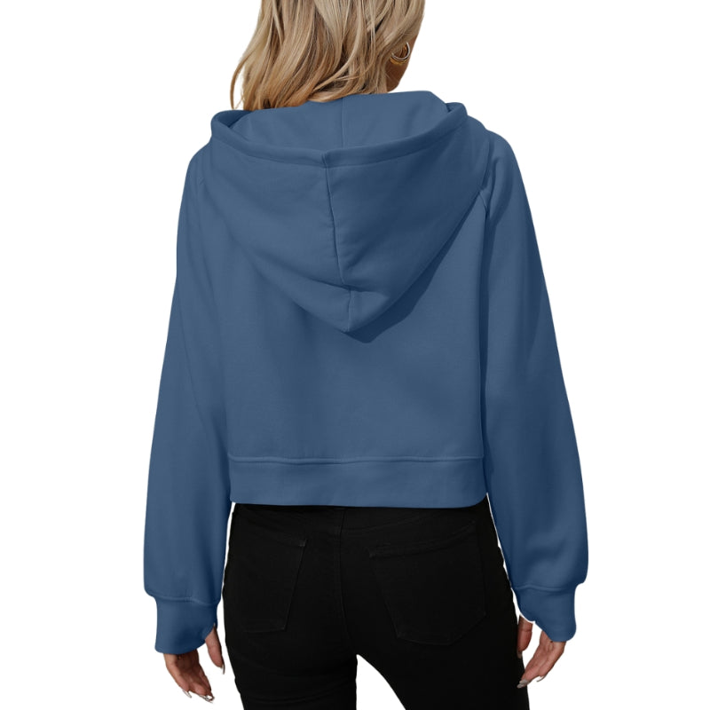 Half Zip Fleece Short Chic Pullover Hoodie