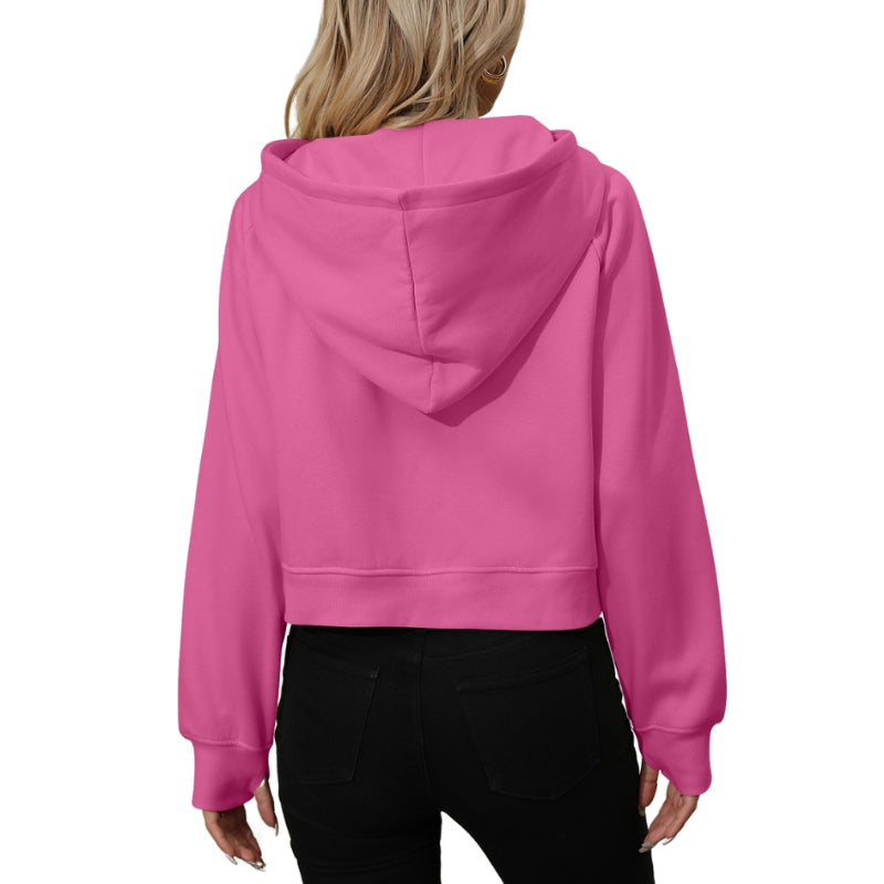 Half Zip Fleece Short Chic Pullover Hoodie