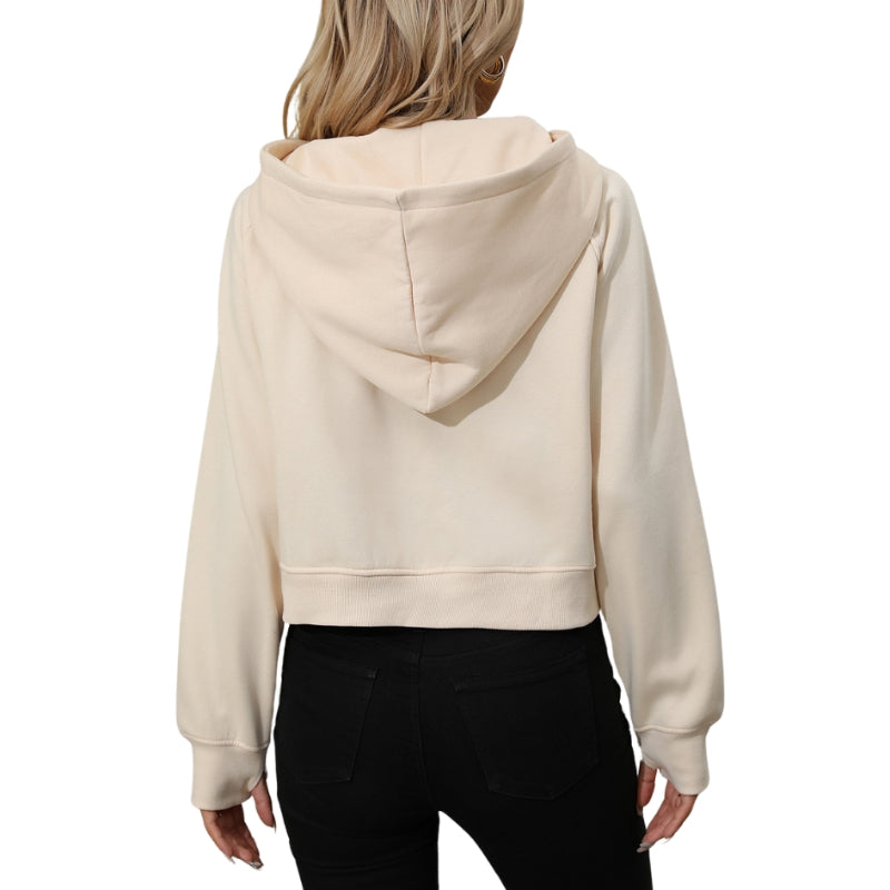 Half Zip Fleece Short Chic Pullover Hoodie