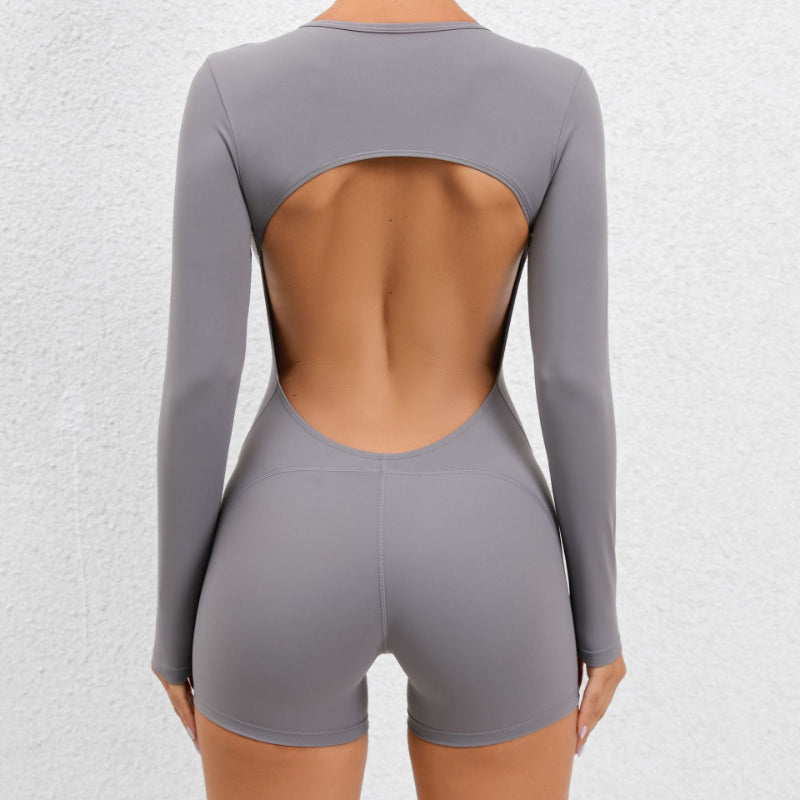 High Elastic Backless Sporty Rompers