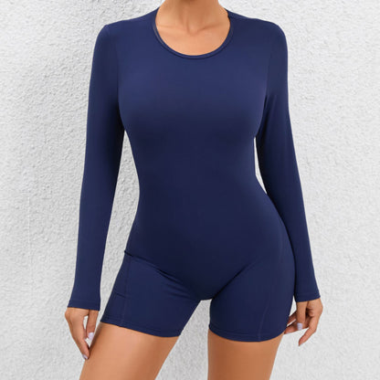 High Elastic Backless Sporty Rompers