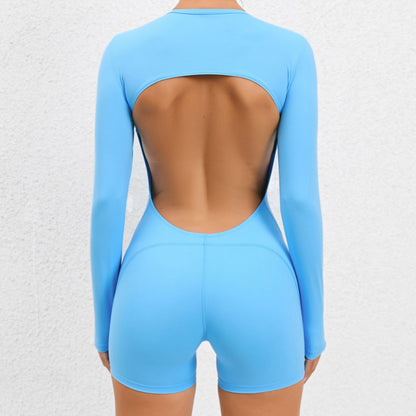 High Elastic Backless Sporty Rompers