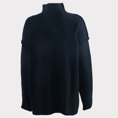 Hollow Out Mesh Knitted Loose Pullover Patchwork Sweater