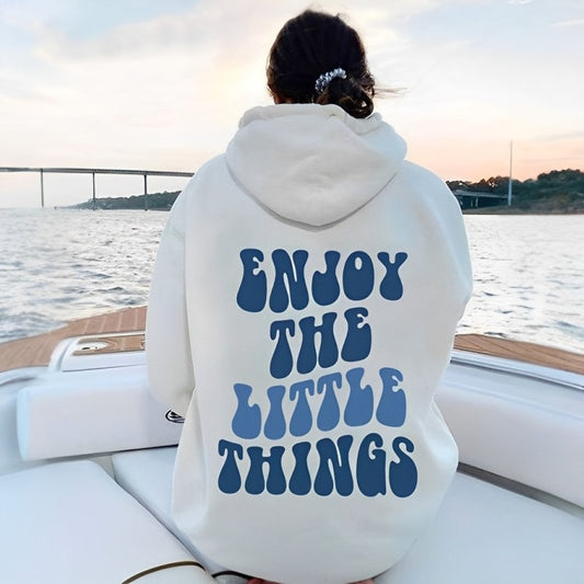 Enjoy The Little Things Printed Oversized Hoodie