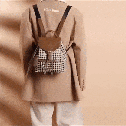 Rucksacktaschen mit Hahnentrittmuster 