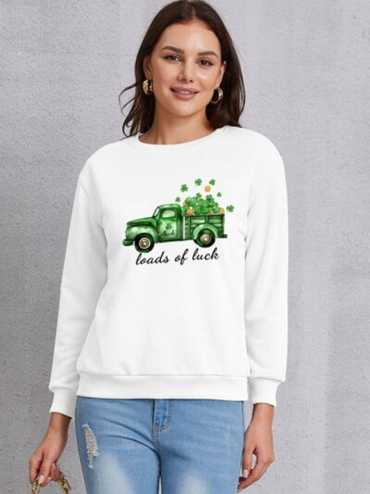 LOADS OF LUCK Printed Sweatshirt