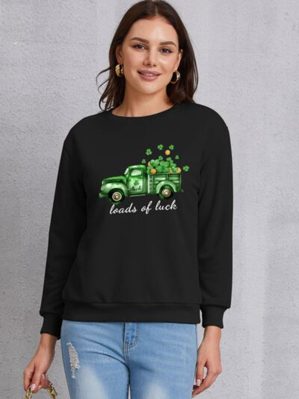 LOADS OF LUCK Printed Sweatshirt