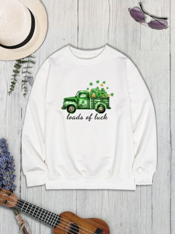 LOADS OF LUCK Printed Sweatshirt