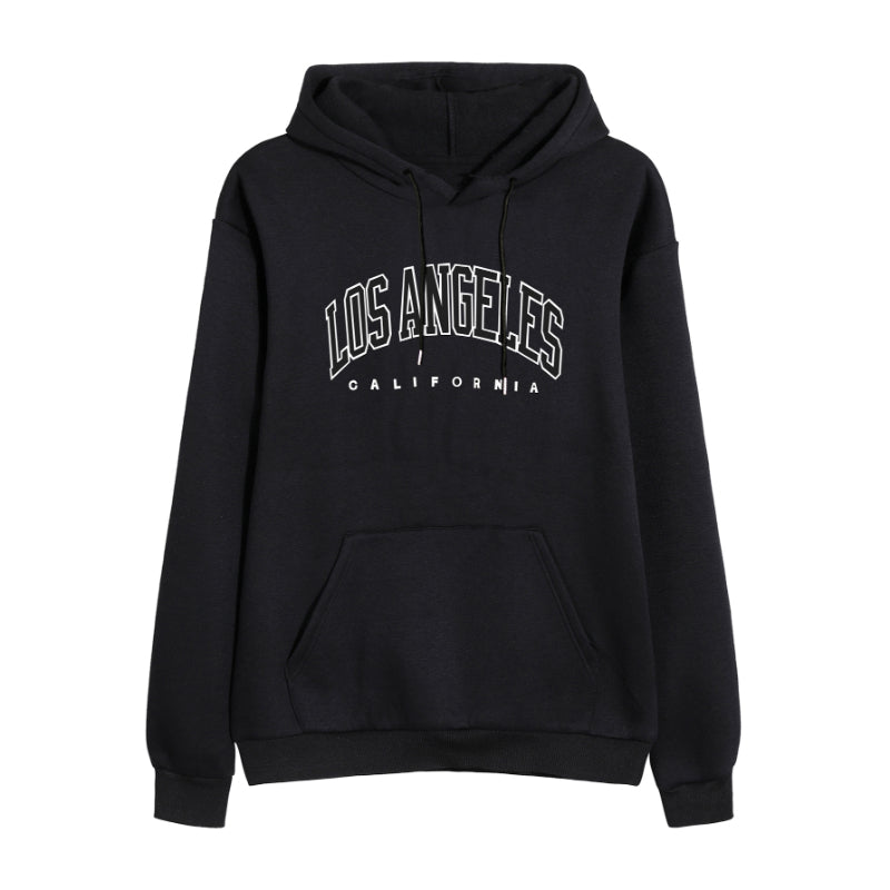 LOS ANGELES Printed Thick Pullover Hoodie