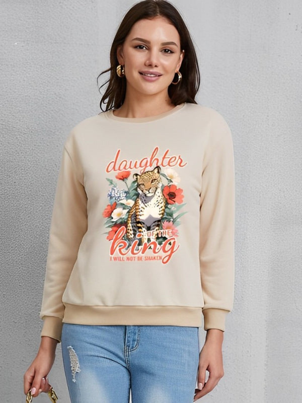 Leopard Graphic Printed Sweatshirt