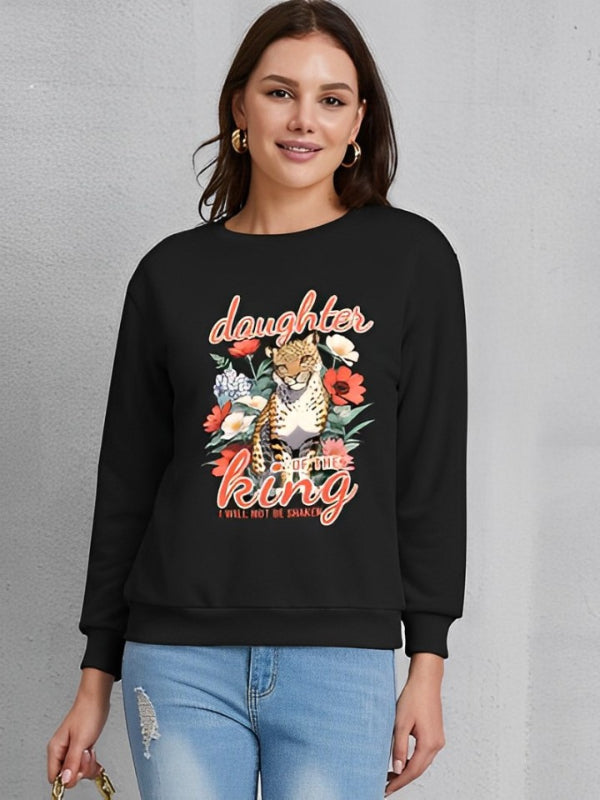 Leopard Graphic Printed Sweatshirt