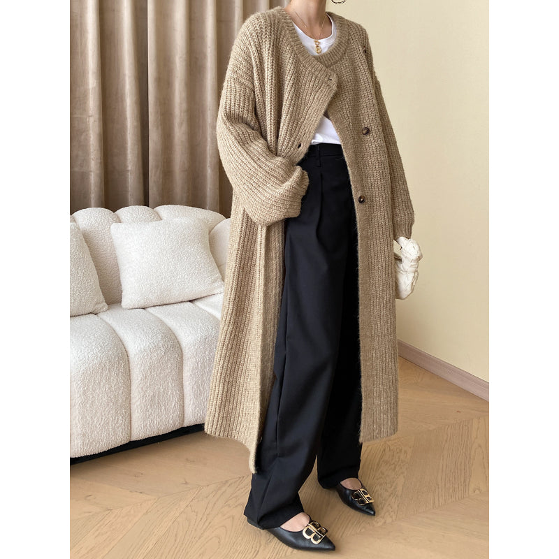 Long Thick Knitted Cardigan Baggy Coat