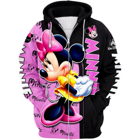 Kapuzenpullover mit Reißverschluss und Minnie Maus