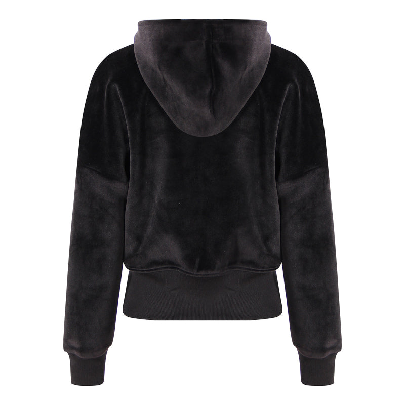 Multi Metal Zipper Split Thick Velvet Hoodie