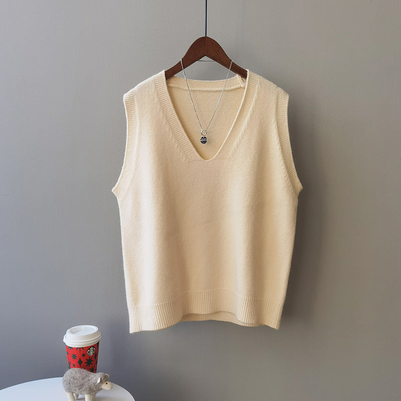 Casual Plain Knitted Sweater Vest