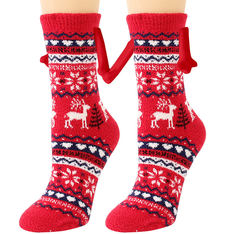 Weihnachts-3D-Magnetsocken für Paare