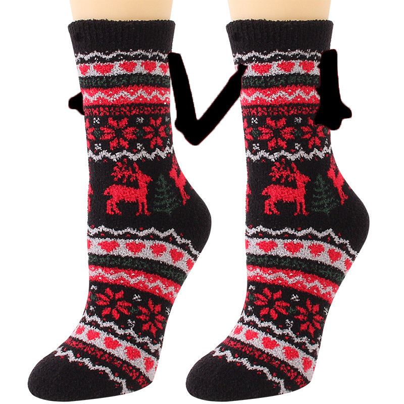 Weihnachts-3D-Magnetsocken für Paare