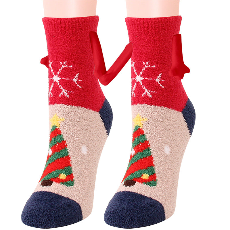 Weihnachts-3D-Magnetsocken für Paare