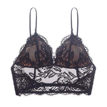 Backless Triangle Cup Thin Sling Lace Bra