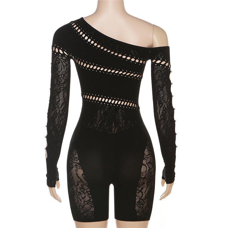 Elegant Cutout Knit Summer Romper