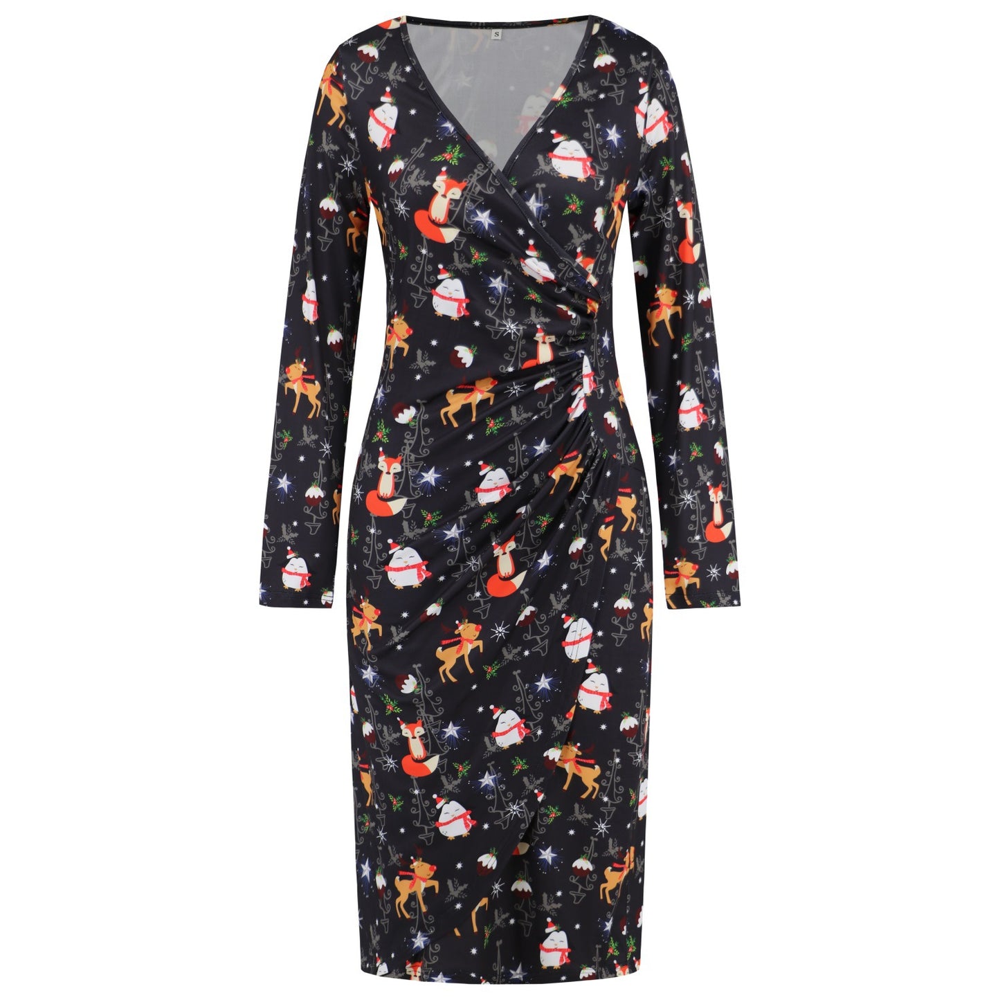 Christmas Printed Slimming Fit Dress