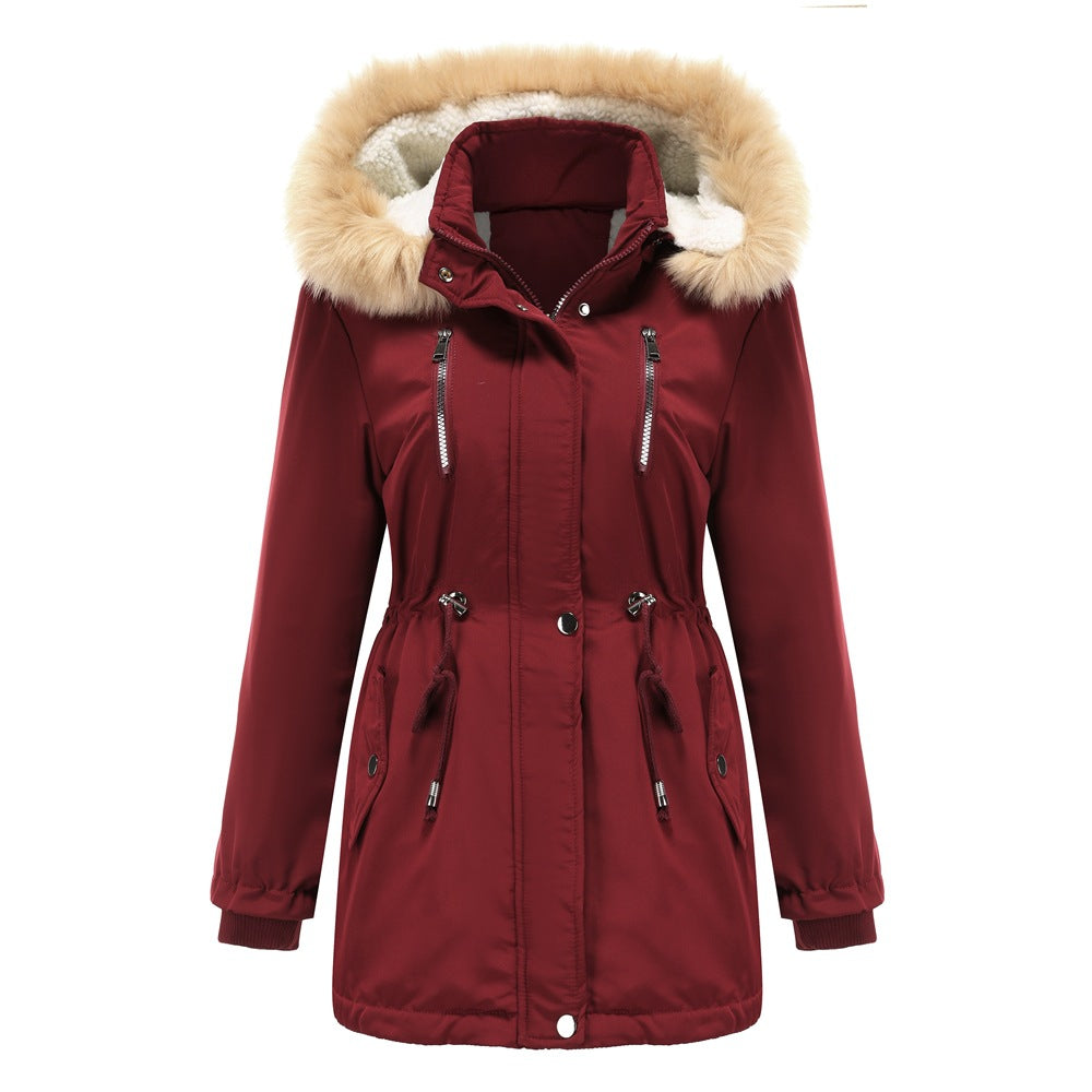 Removable Hat Fleece Padded Coat Parkas