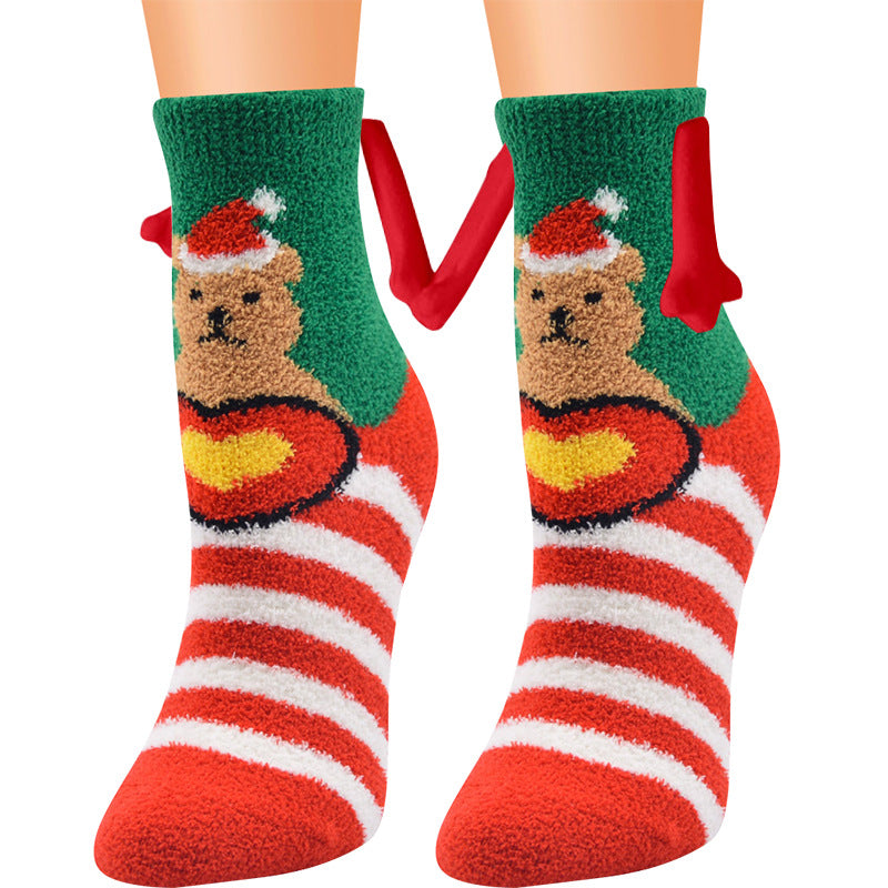 Weihnachts-3D-Magnetsocken für Paare