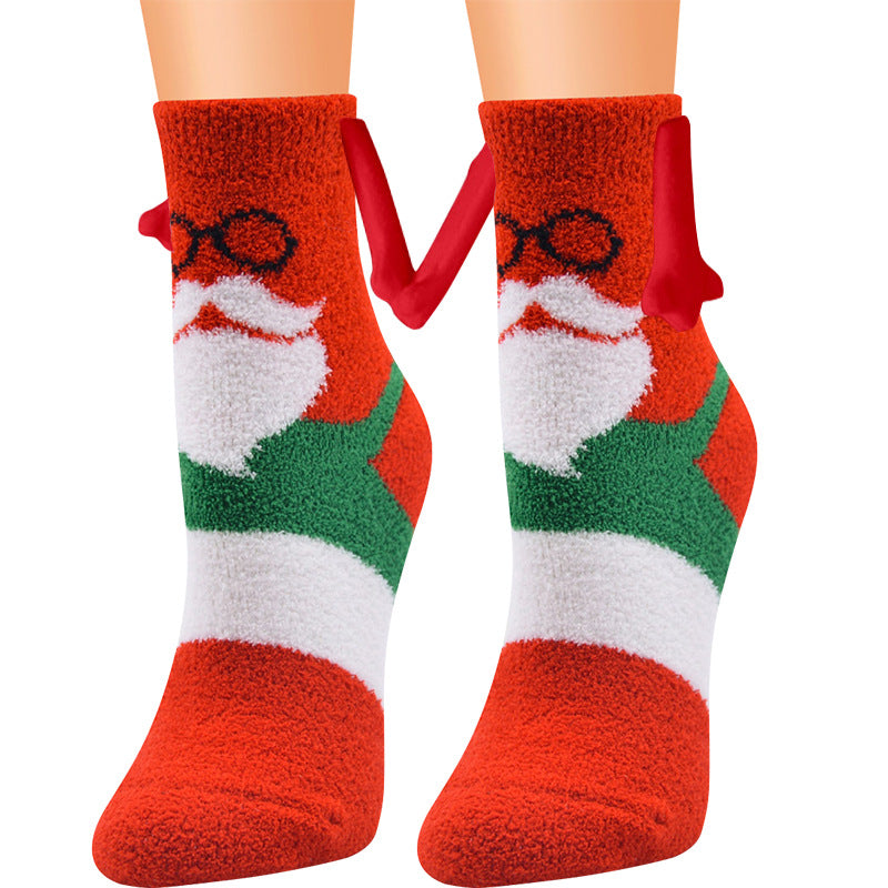 Weihnachts-3D-Magnetsocken für Paare