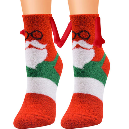 Weihnachts-3D-Magnetsocken für Paare