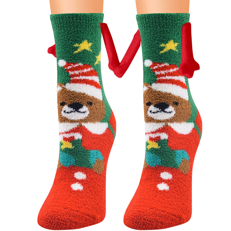 Weihnachts-3D-Magnetsocken für Paare