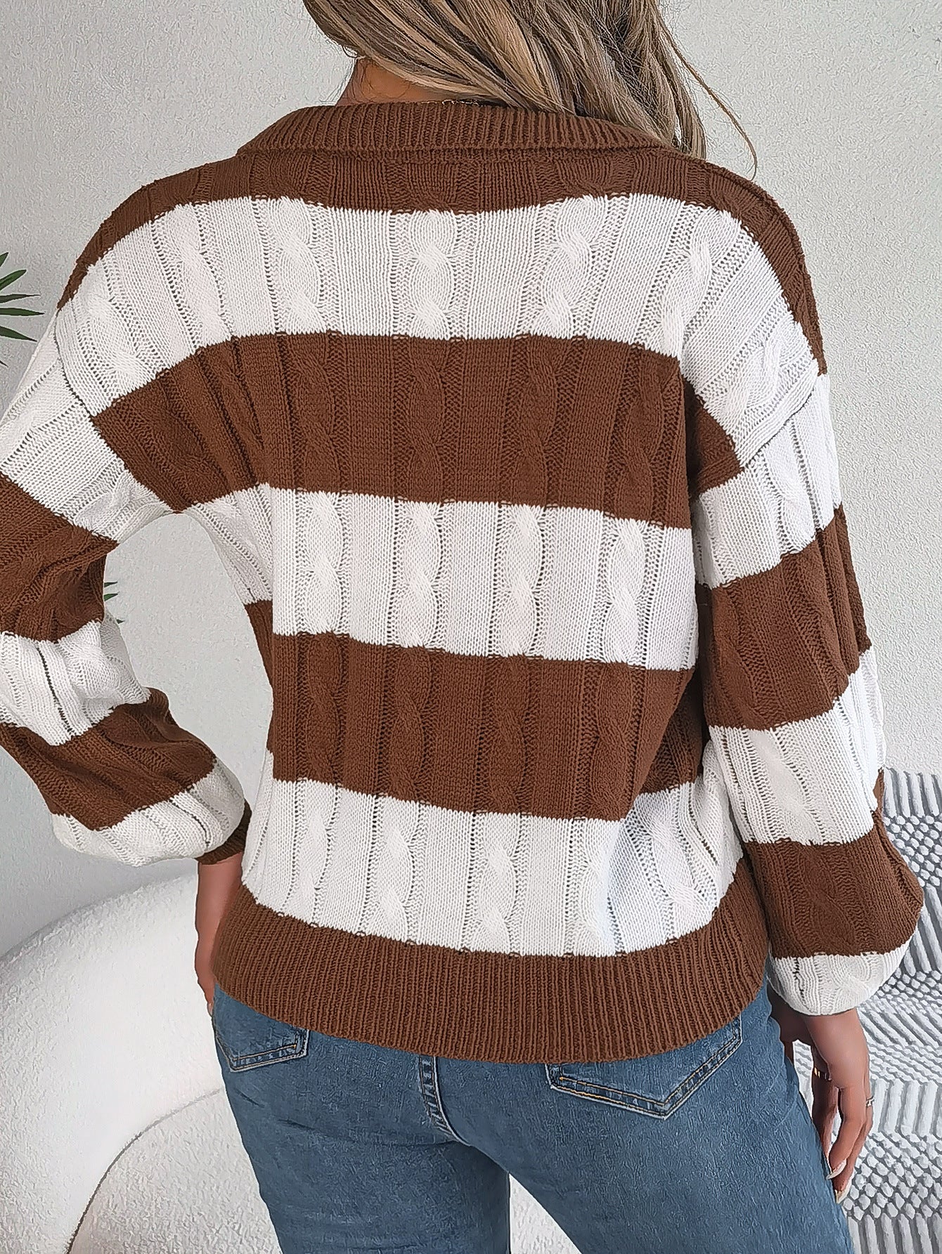 Winter Twist Lantern Gestreifter lässiger Pullover