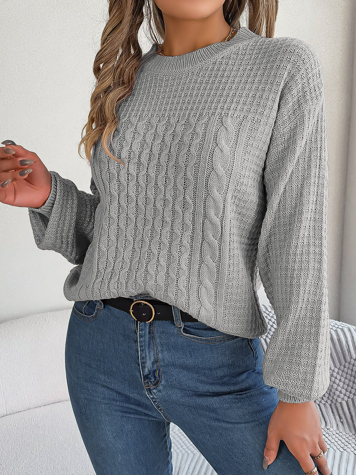 Winter Twist Lantern Casual Pullover Sweater