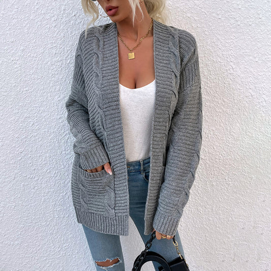 Cardigan élégant en tricot avec poche