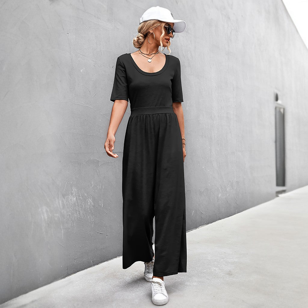 Breezy Short Sleeve Jumpsuit For Spring And Summer