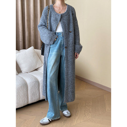 Long Thick Knitted Cardigan Baggy Coat