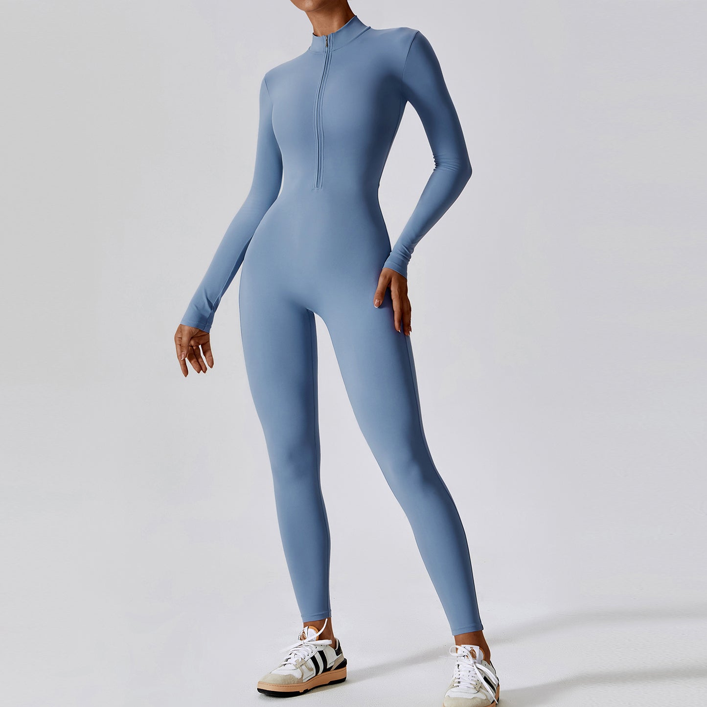 Zipper Long Sleeve Yoga Jumpsuit