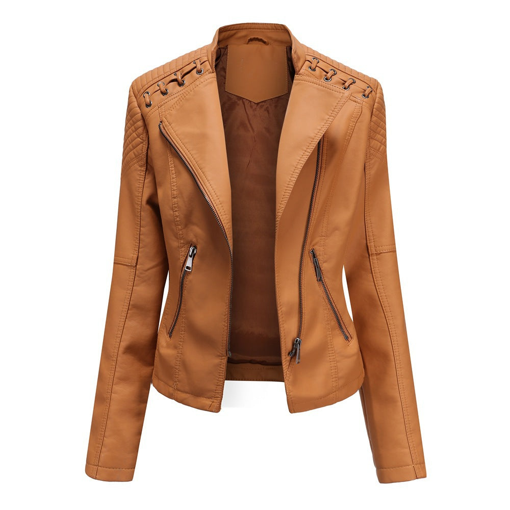 Stylische kurze Lederjacke