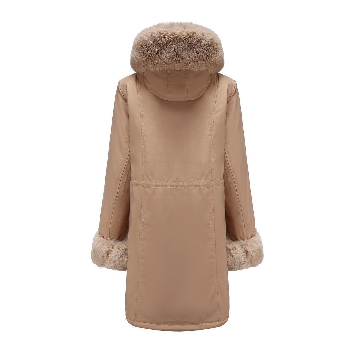 Detachable Fur Collar Hooded Jacket Parkas