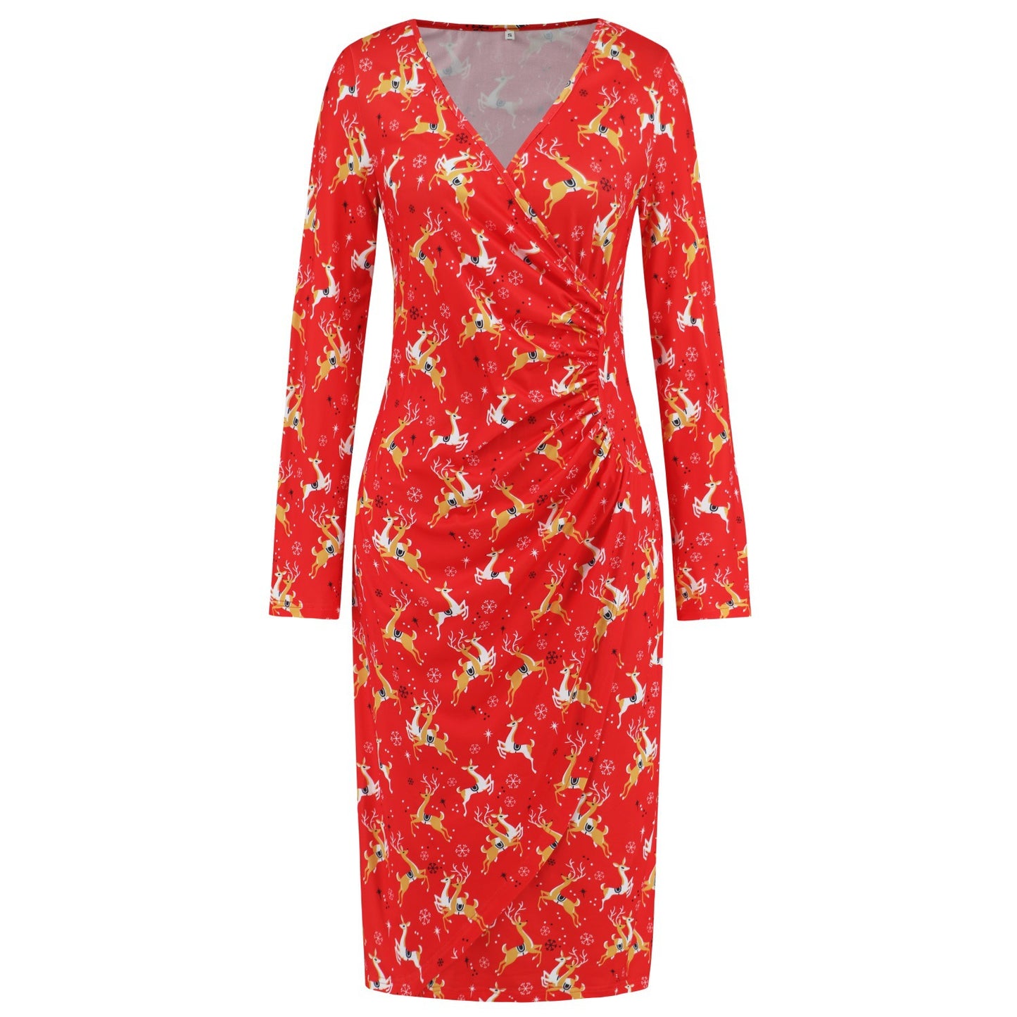 Christmas Printed Slimming Fit Dress