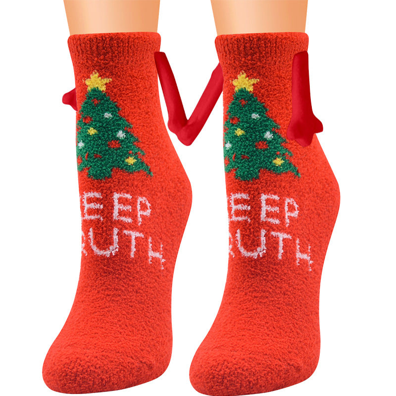 Weihnachts-3D-Magnetsocken für Paare