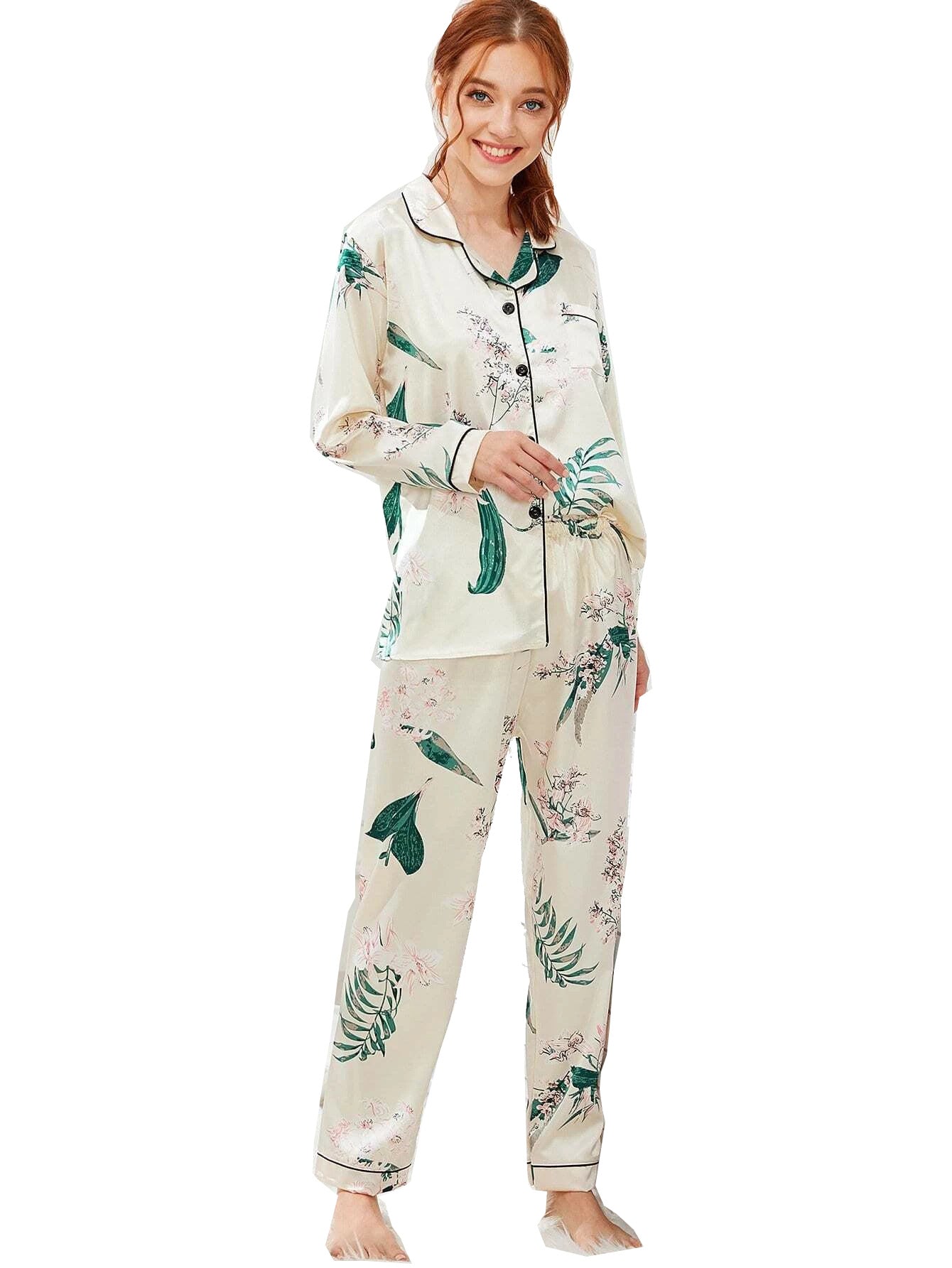 Long Sleeve Home Wear Pajamas Suit