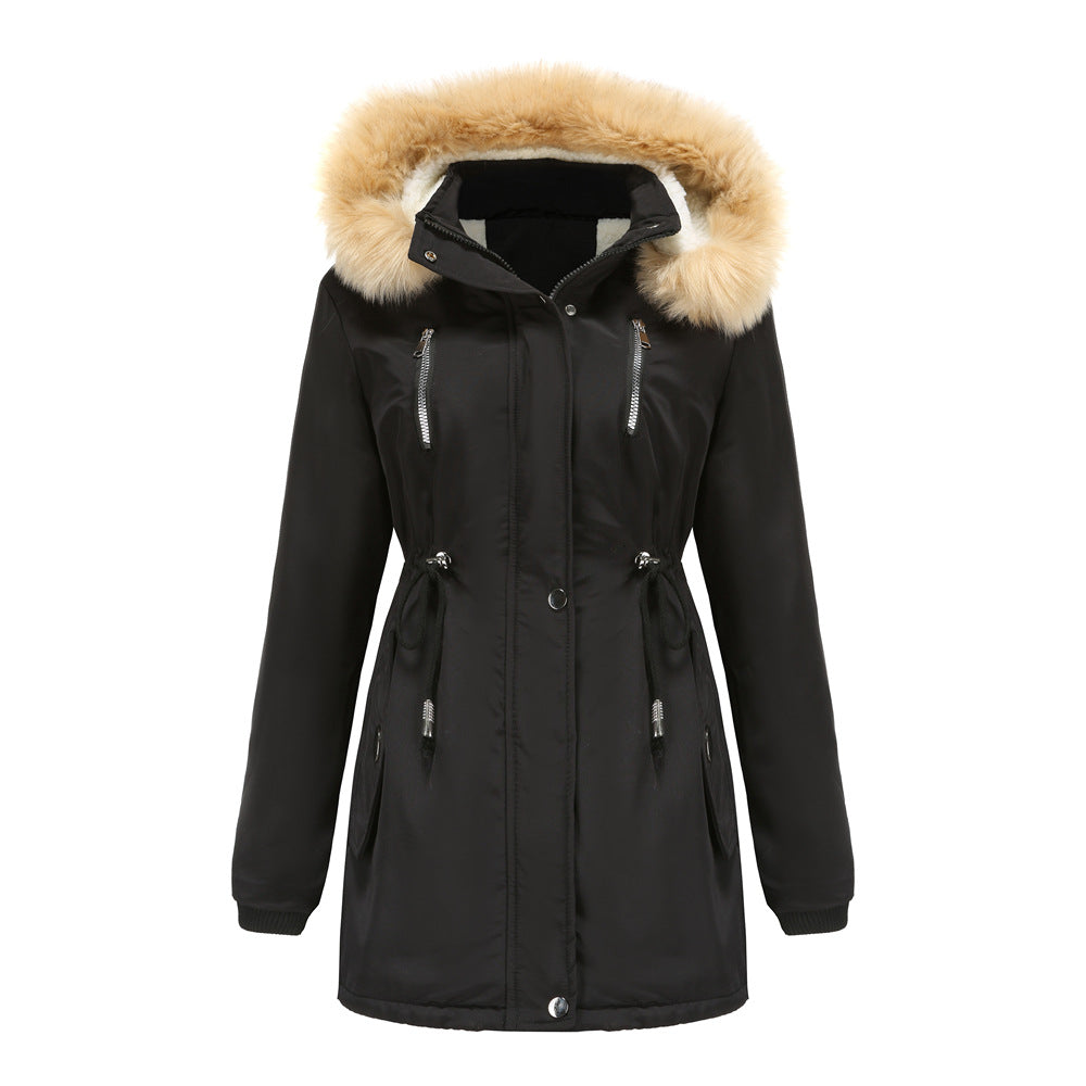 Removable Hat Fleece Padded Coat Parkas