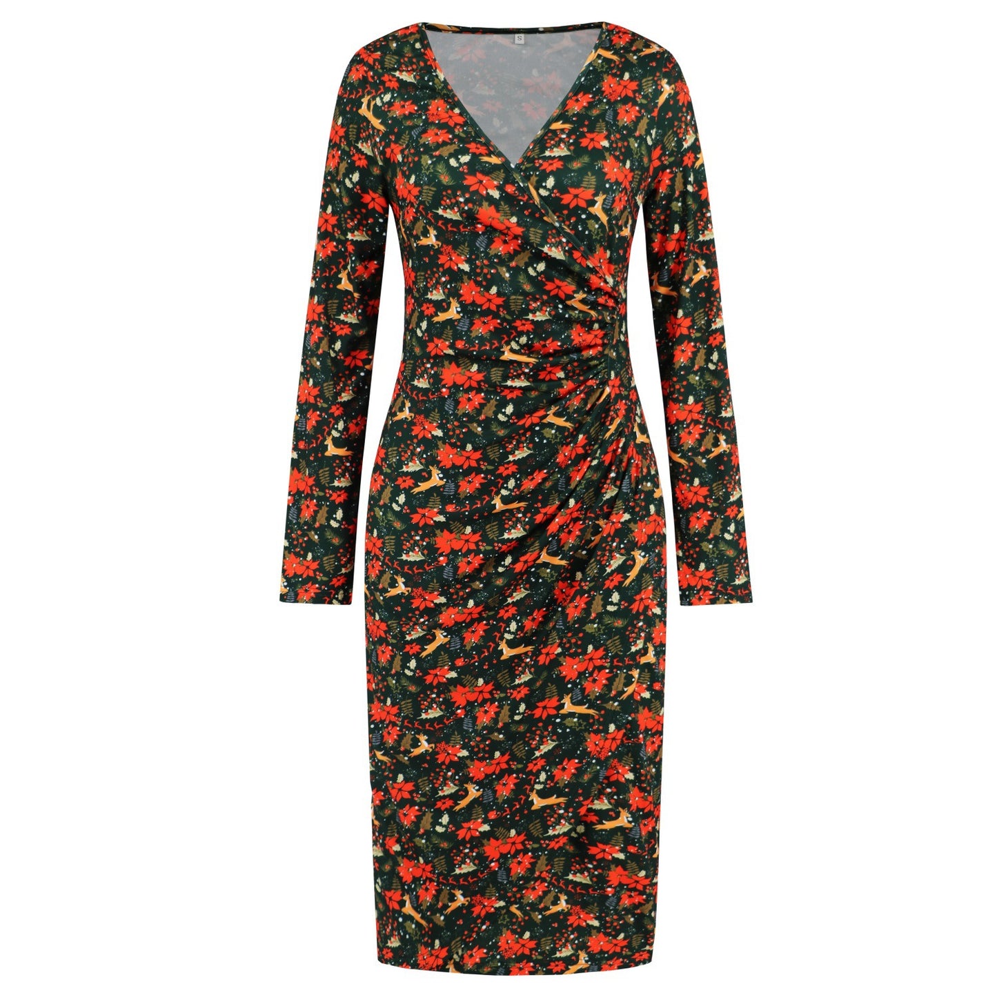 Christmas Printed Slimming Fit Dress