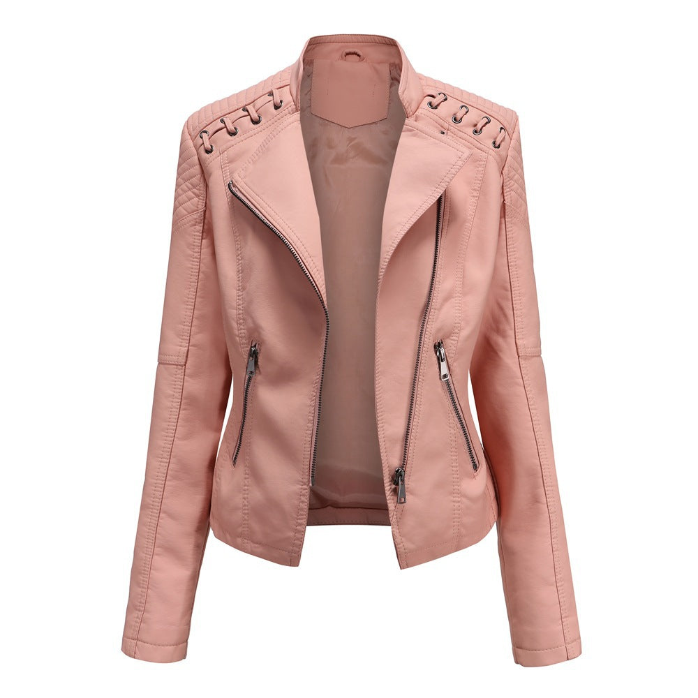 Stylische kurze Lederjacke