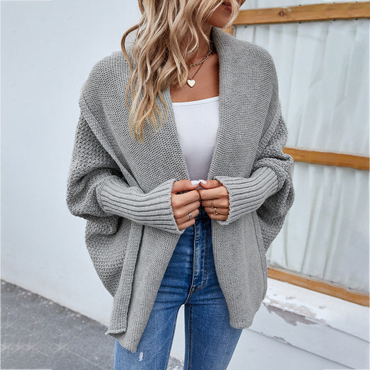 Casual Plain Knit Sweater Cardigan