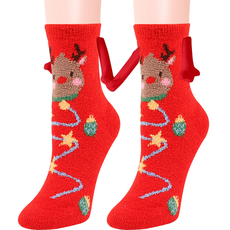 Weihnachts-3D-Magnetsocken für Paare