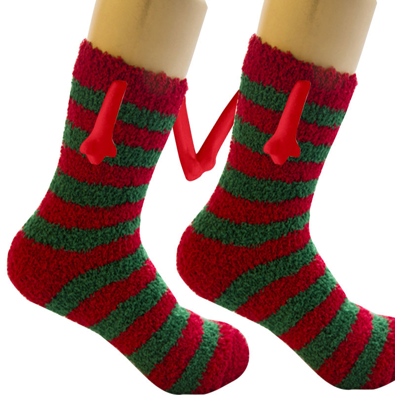 Weihnachts-3D-Magnetsocken für Paare