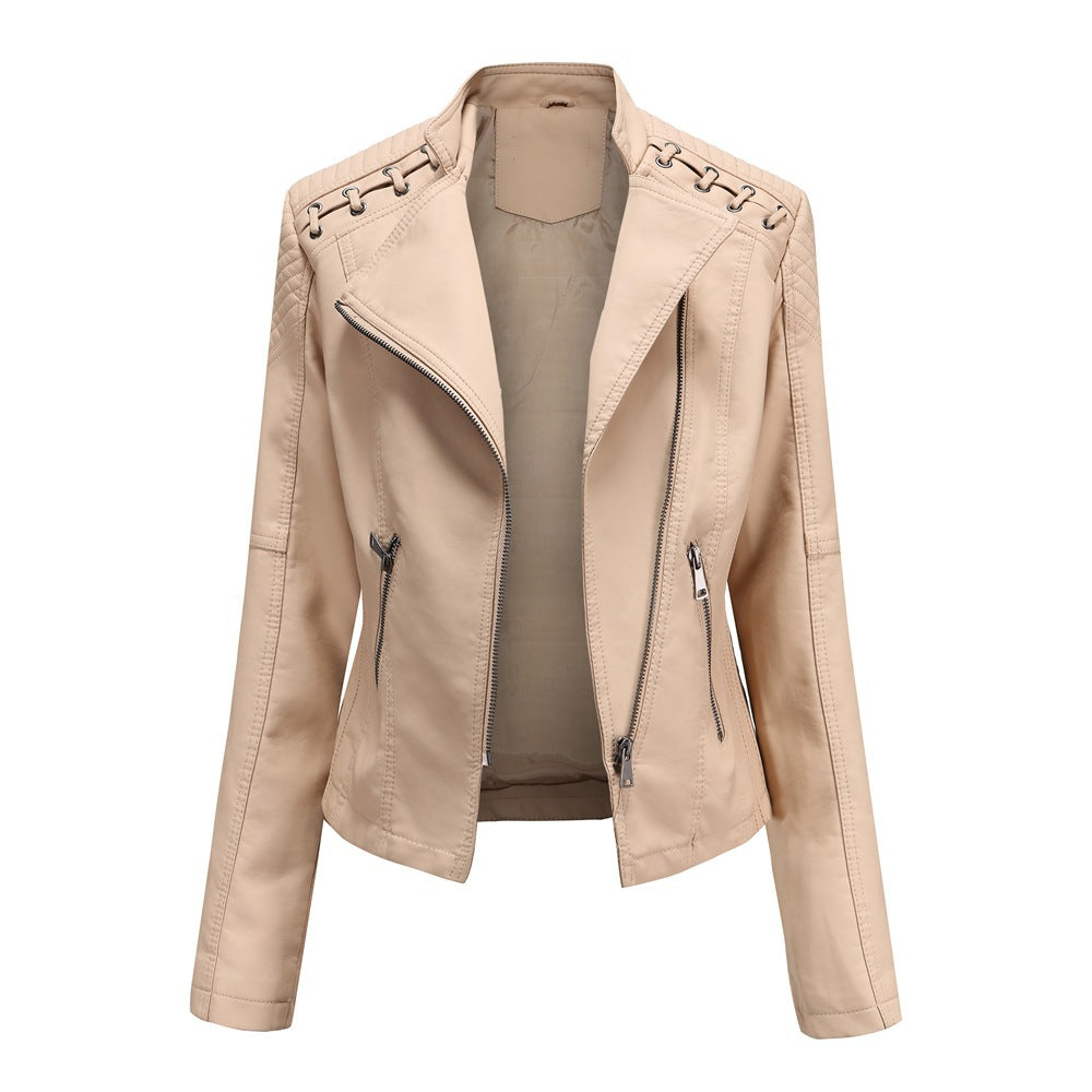 Stylische kurze Lederjacke