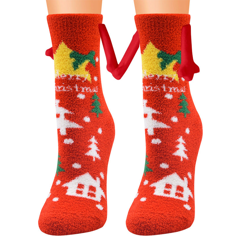 Weihnachts-3D-Magnetsocken für Paare